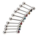 10 Pieces 14G Mix-color Stainless Steel Straight Barbell Tongue Rings Bar