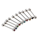 10 Pieces 14G Mix-color Stainless Steel Straight Barbell Tongue Rings Bar