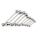 9 Pieces Stainless Steel Barbell Tongue Ring Eyebrow Nipple Tragus 18/16g