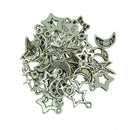 36pcs Tibetan Silver Pendants Star And Moon Charms Jewellery Finding Making