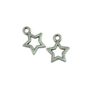 100pcs Antique Silver Hollow Star Charms Pendants DIY Jewellery Making Craft