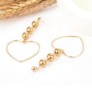 Vintage Multilayer Alloy Ball Heart Shape Dangle Earrings Party Jewelry Gift