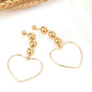 Vintage Multilayer Alloy Ball Heart Shape Dangle Earrings Party Jewelry Gift