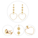Vintage Multilayer Alloy Ball Heart Shape Dangle Earrings Party Jewelry Gift