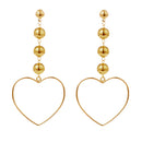 Vintage Multilayer Alloy Ball Heart Shape Dangle Earrings Party Jewelry Gift