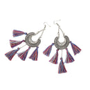 Ethnic Women Boho Hoop Earrings Vintage Tassel Fringe Drop Dangle Earrings