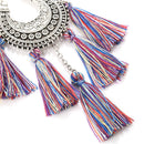 Ethnic Women Boho Hoop Earrings Vintage Tassel Fringe Drop Dangle Earrings