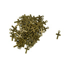 Lots Of 200 Pieces Antique Bronze Cross Charms Pendant Jewelry Craft DIY