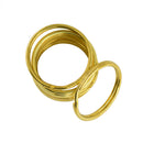 10 Pieces Gold Brass Metal Key Rings Chains Split Ring Hoop Accessories 32mm