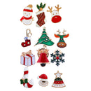 3 Pieces/Set Christmas Themed Enamel Bright Color Pin Brooch Snowman/Stockings/Deer Breastpin