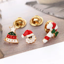 3pcs Party Christmas Hat & Sticks Brooch Crystal Collar Brooch Pin Badge