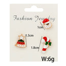 3pcs Party Christmas Hat & Sticks Brooch Crystal Collar Brooch Pin Badge