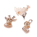 3 Piece/Set Socks Deer Christmas Tree Brooches Pins For Women Men Enamel Rhinestone Brooch New Year Pin Jewelry