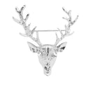 Western Vintage Silver Christmas Deer Shape Deer Head Shaped Long Horn Wedding Engagement Brooch Pins for Women Men