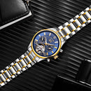 TEVISE Mens Watch Automatic Mechanical Wristwatch Luxury Fashionable Classic (Blue & Golden)