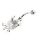Stainess Steel Tortoise Dangle Rhinestone Belly Button Ring Navel barbell Piercing jewelry