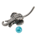 Antique Silver Elephant Belly Button Stainless Steel Navel Ring Jewellery