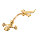 Stainless Steel Crystal Zircon Gecko Animal Dangle Navel Belly Button Ring