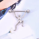 2 Pieces Stainless Steel Unique Weightlifting Barbell Navel Ring Bar Body Piercing 10mm(00 Gauge)