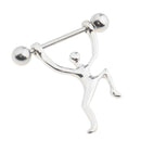 2 Pieces Stainless Steel Unique Weightlifting Barbell Navel Ring Bar Body Piercing 10mm(00 Gauge)