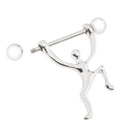 2 Pieces Stainless Steel Unique Weightlifting Barbell Navel Ring Bar Body Piercing 10mm(00 Gauge)