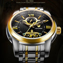 TEVISE Automatic Mechanical Watch For Men Tourbillion 24 Hour Moonphase Black 42mm Round Analog