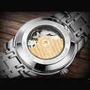 TEVISE Mens Automatic Mechanical Watch 24 Hours Moonphase Tourbillion Blue Round Dial Men's Wrist Watches