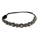 Women Hair Accessories Headband Hairband Bride Crystal Rhinestone Beads Black Elastic Rope Wedding Fashion Vintage Jewelry