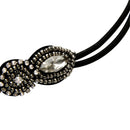 Women Hair Accessories Headband Hairband Bride Crystal Rhinestone Beads Black Elastic Rope Wedding Fashion Vintage Jewelry