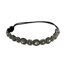 Women Hair Accessories Headband Hairband Bride Crystal Rhinestone Beads Black Elastic Rope Wedding Fashion Vintage Jewelry