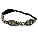 Bridal Flower Crystal Rhinestone Headband Adjustable Elastic Headband Tiara