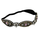 Bridal Flower Crystal Rhinestone Headband Adjustable Elastic Headband Tiara