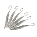 6 Pieces 3D Tibetan Silver Beading Feather Bookmarks With Loop For DIY Making