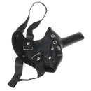 Windproof Dust-proof Bicycle Sport PU Leather Long Nose Half Face Zipper Mask with Rivet Decor Long Nose Funny Cool Mask