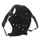 Windproof Dust-proof Bicycle Sport PU Leather Long Nose Half Face Zipper Mask with Rivet Decor Long Nose Funny Cool Mask