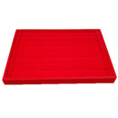 10 Slots Red Velvet Jewelry Rings Studs Display Tray Earring Storage Case