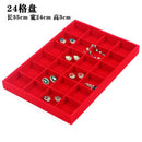 24 Grids Ring Earrings Cufflinks Jewelry Display Organizer Box Tray Showcase