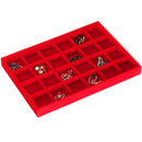 24 Grids Ring Earrings Cufflinks Jewelry Display Organizer Box Tray Showcase