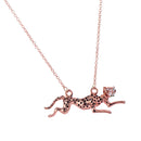 3D Leopard Chain Necklace Enamel Spot Leopard Animal Pendant Hippy Necklace
