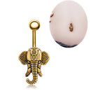 Retro Elephant Navel Piercing Belly Button Ring Gold Women Jewellery