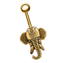 Retro Elephant Navel Piercing Belly Button Ring Gold Women Jewellery