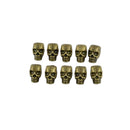 10 Pieces Antique Bronze Large Hole 3D Skull Skeleton Spacer Loose Beads DIY