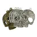 8 Pieces Large Hollow With Flower Pattern Skull Charm Pendants Jewelry Gift