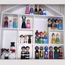 30pcs Wooden Peg Dolls Family People DIY Unpainted Children Kids Toys Craft