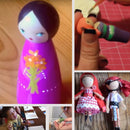 30pcs Wooden Peg Dolls Family People DIY Unpainted Children Kids Toys Craft
