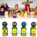 30pcs Wooden Peg Dolls Family People DIY Unpainted Children Kids Toys Craft