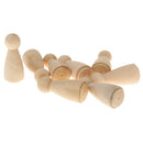 30pcs Wooden Peg Dolls Family People DIY Unpainted Children Kids Toys Craft