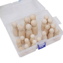 30pcs Wooden Peg Dolls Family People DIY Unpainted Children Kids Toys Craft