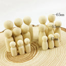 30pcs Wooden Peg Dolls Family People DIY Unpainted Children Kids Toys Craft