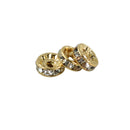 50 Pieces 10mm Light Gold Czech Crystal Spacer Rondelle Beads DIY Findings
